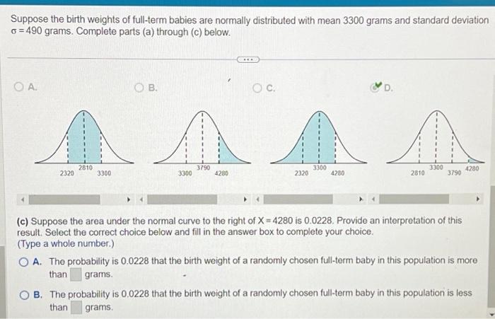 Solved Suppose the birth weights of full-term babies are | Chegg.com