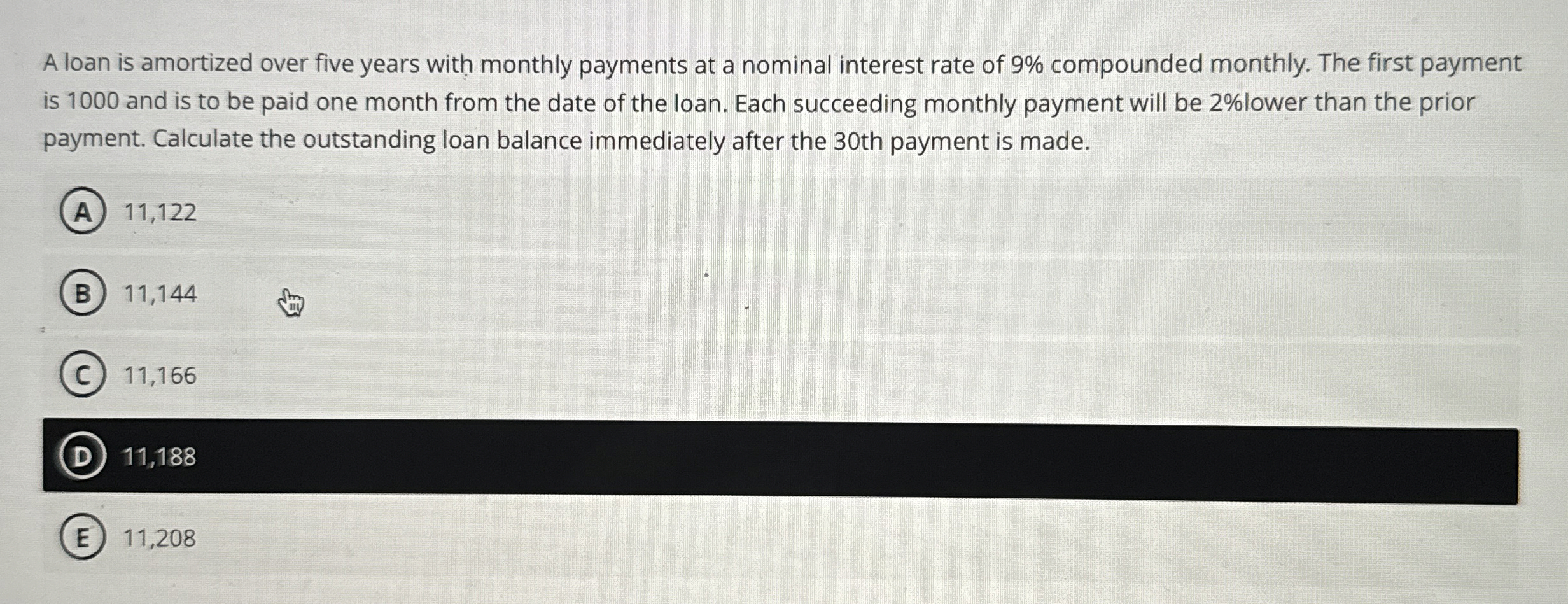 Solved A loan is amortized over five years with monthly