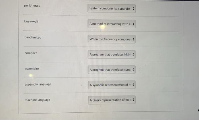 Solved Match the key term with the most appropriate | Chegg.com
