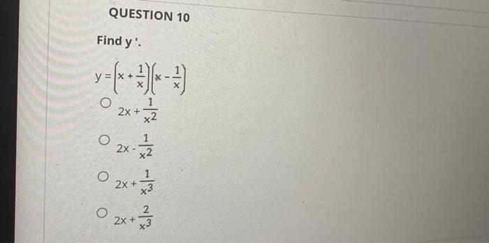 Solved QUESTION 10 Find y′. | Chegg.com