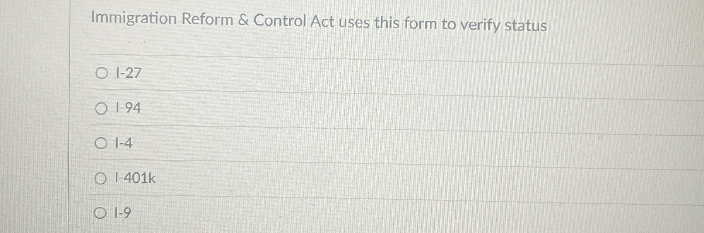 Solved Immigration Reform & Control Act uses this form to | Chegg.com