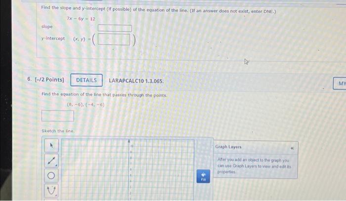 Solved Find The Slope And Y Intercept If Possible Of The Chegg Com   Image