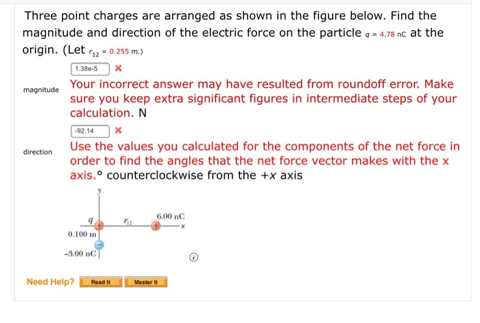 Solved Three point charges are arranged as shown in the | Chegg.com