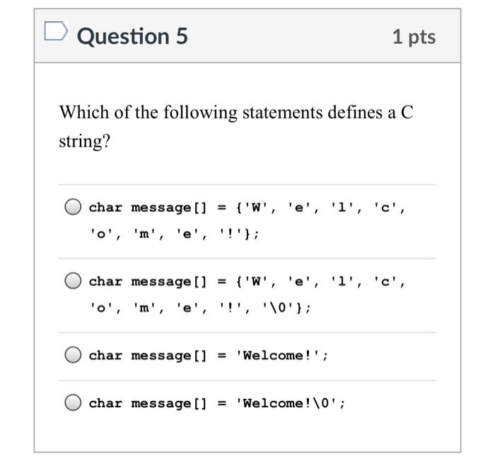 Solved Question 3 1 Pts What Does The Statement That Foll Chegg Com