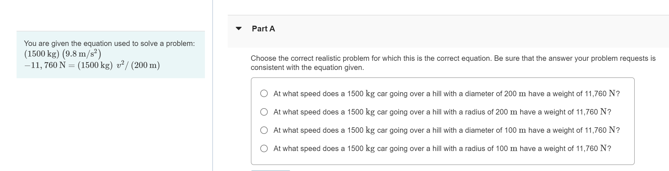 Solved You are given the equation used to solve a | Chegg.com