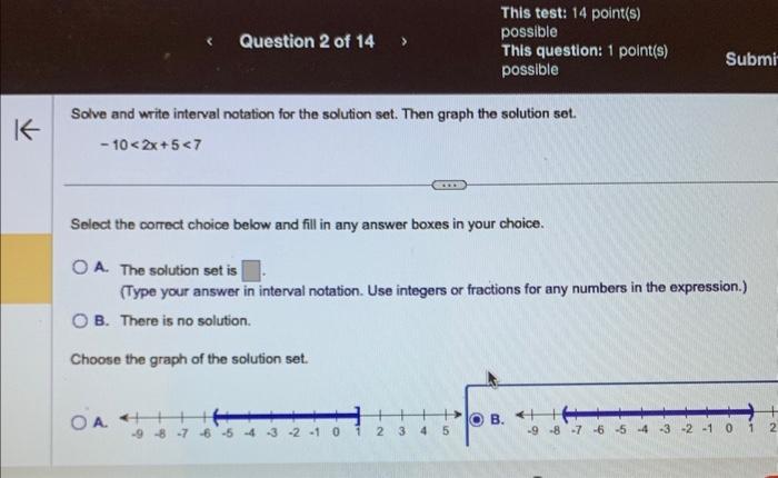 Solved Solve and write interval notation for the solution | Chegg.com