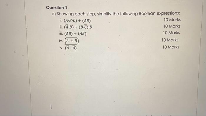 Solved Question 1: A) Showing Each Step, Simplify The | Chegg.com