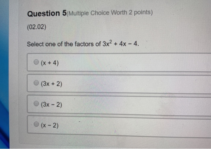 Solved Question 5(Multiple Choice Worth 2 Points) (02.02) | Chegg.com