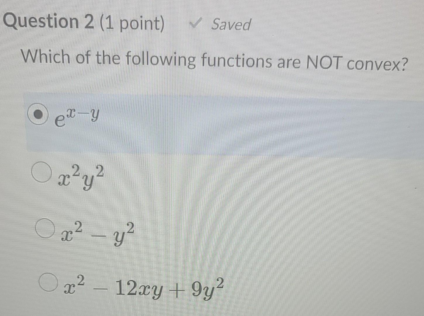Solved Question 2 (1 point) Saved Which of the following | Chegg.com