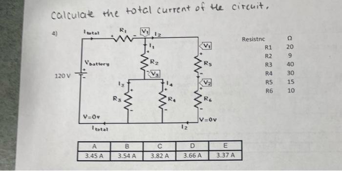 Solved calculate the total current of the circuit, | Chegg.com
