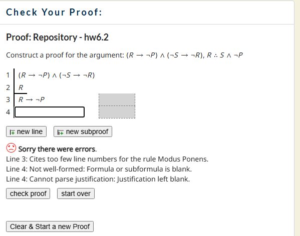 Solved Construct a proof for the argument: Check Your Proof: | Chegg.com