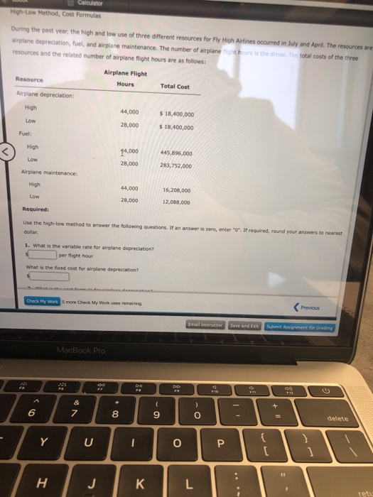 Solved Calculator High-Low Method, Cost Formulas During the | Chegg.com