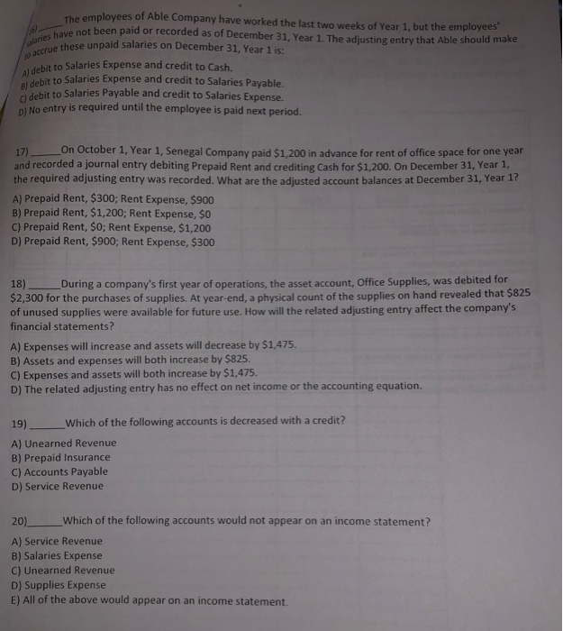 Solved Select The Best Answer. At Acronym Stan Financial