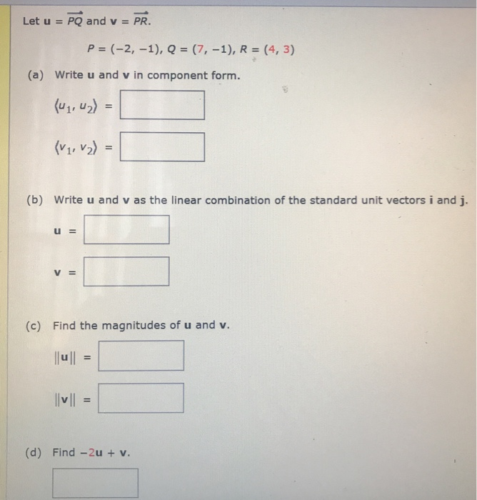 Solved Let U Pq And V Pr P 2 1 Q 7 1 R Chegg Com