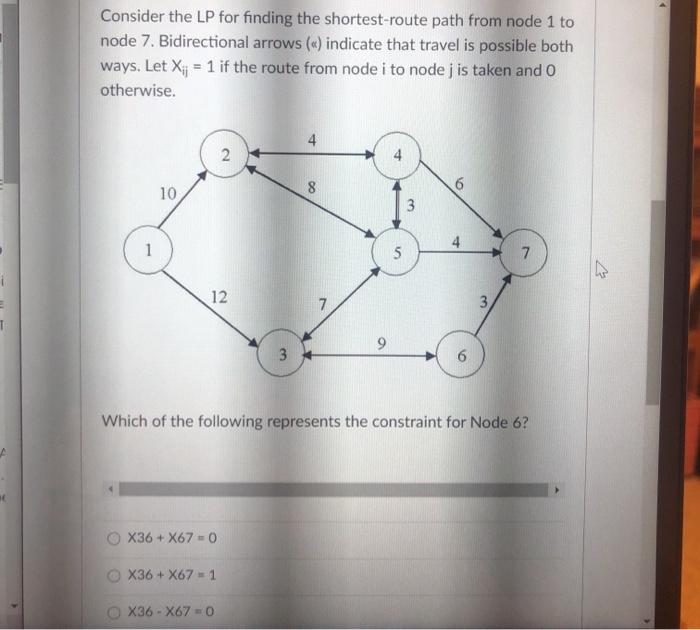 Solved Consider The LP For Finding The Shortest-route Path | Chegg.com