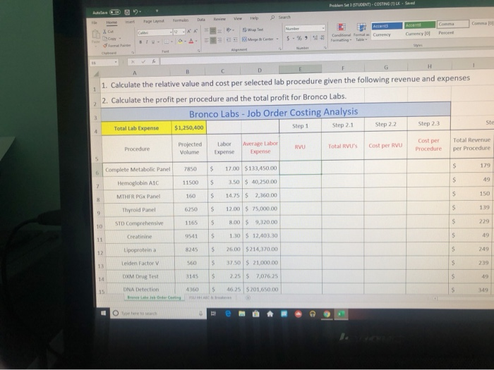 Problem Set TUDENTO-COSTING (OK. Excel Hile Home met | Chegg.com