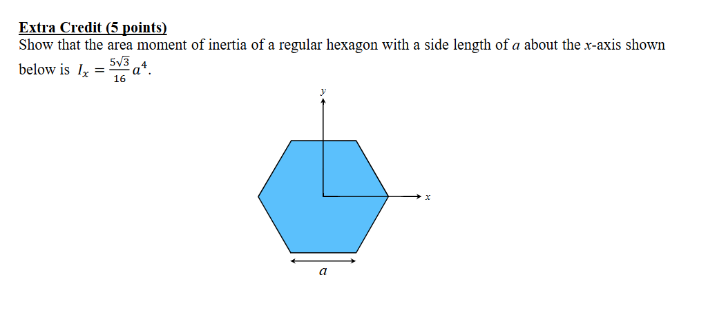 Solved Extra Credit (5 ﻿points)Show that the area moment of | Chegg.com