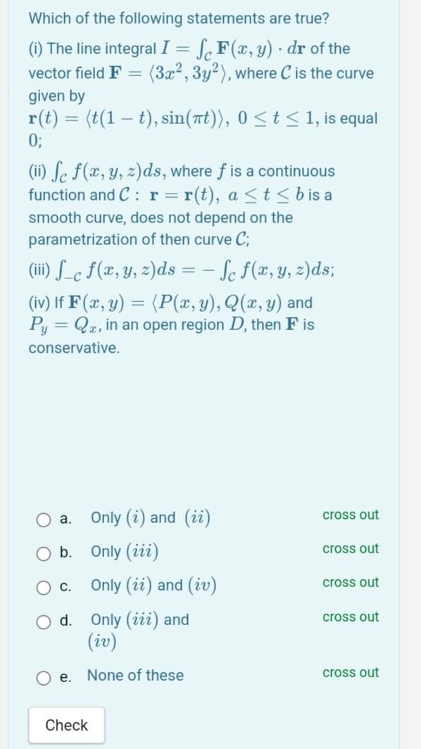 Solved Which of the following statements are true? (i) The | Chegg.com