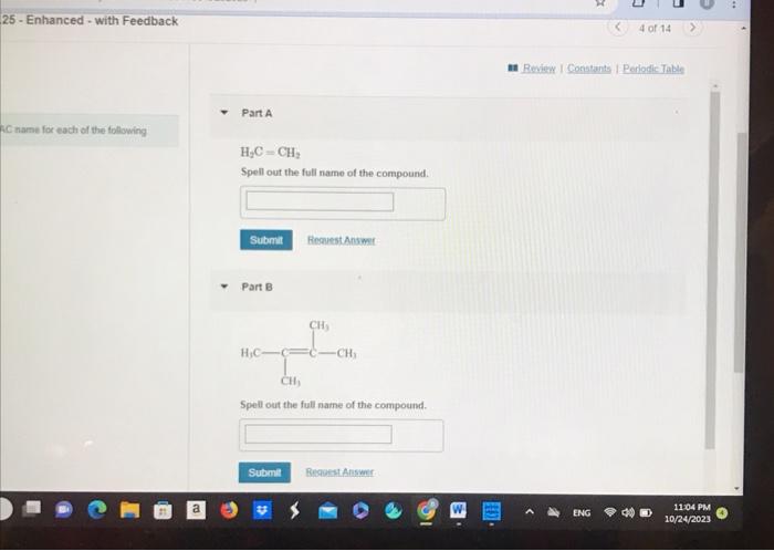 Solved Spell out the full name of the following compounds in | Chegg.com