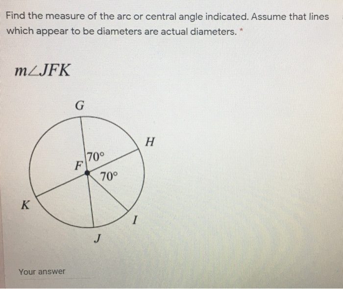Solved Find The Measure Of The Arc Or Central Angle Chegg