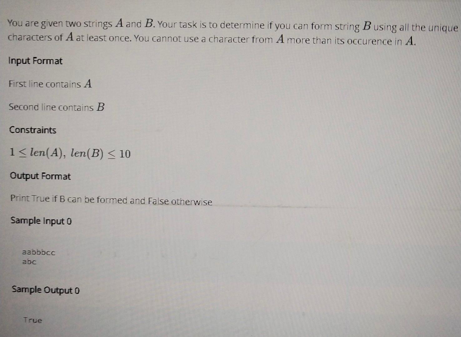 Solved You Are Given Two Strings A And B. Your Task Is To | Chegg.com