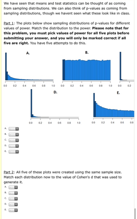 Solved We have seen that means and test statistics can be | Chegg.com