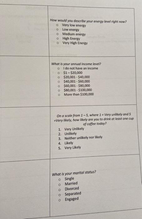 Solved Measurement Part 1 1 Identify The Type Of Scale Chegg