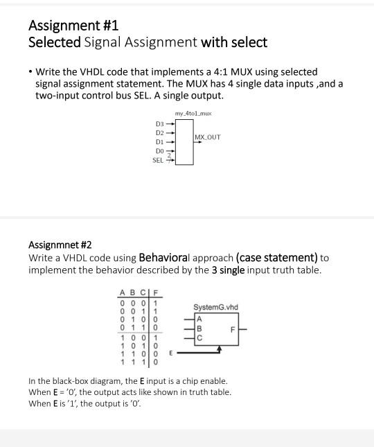 vhdl case multiple assignments