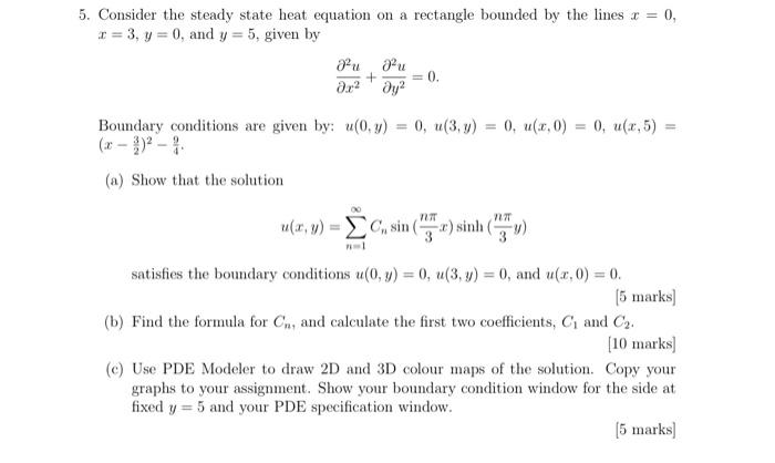 Solved 5. Consider The Steady State Heat Equation On A | Chegg.com