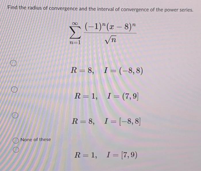 Radius of deals convergence calculator