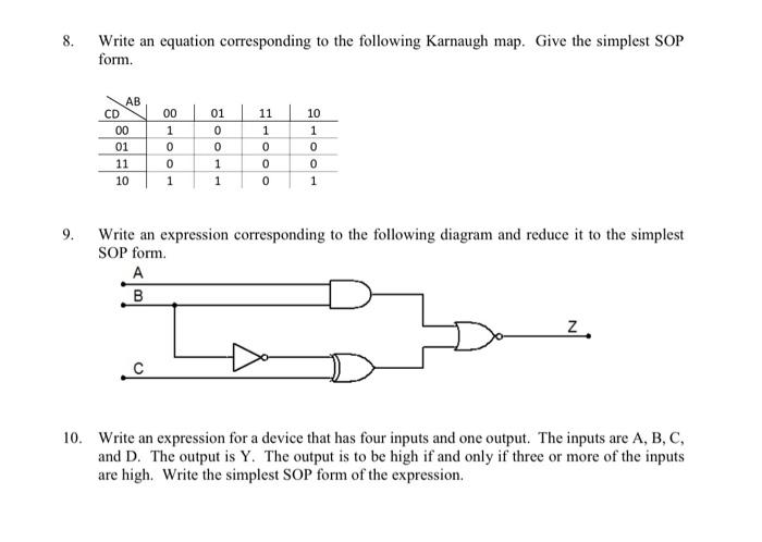 Solved 1. Draw a logic diagram to implement each of the | Chegg.com