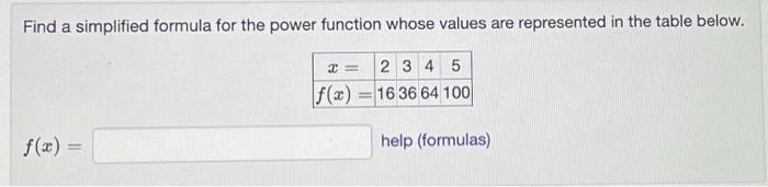 Solved Find a simplified formula for the power function | Chegg.com