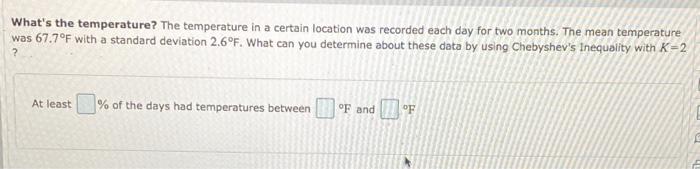 Solved What's the temperature? The temperature in a certain | Chegg.com