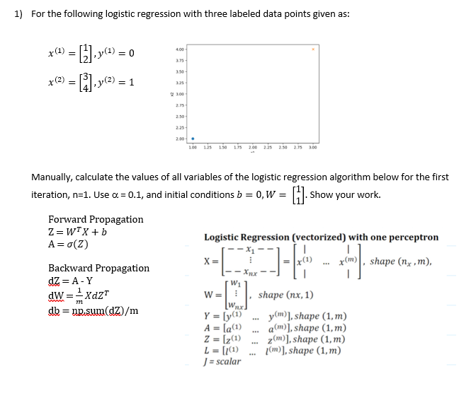 Solved For the following logistic regression with three | Chegg.com