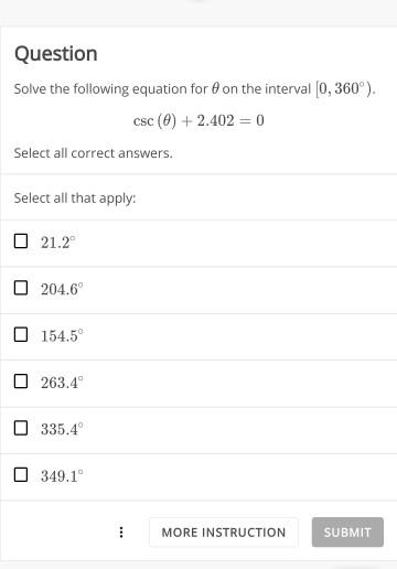 Solved Question Solve the following equation for on the | Chegg.com