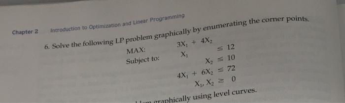 Solved Chapter 2 Introduction to Optimization and Linear | Chegg.com