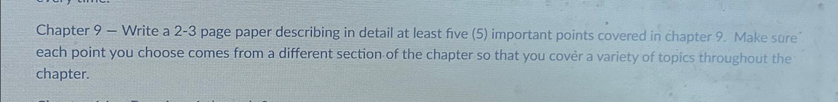 Solved Chapter 9 - ﻿Write a 2-3 ﻿page paper describing in | Chegg.com