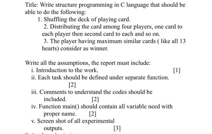 Solved Title: Write structure programming in C language that | Chegg.com