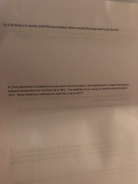 2. Derive the shelflife equation for firstorder