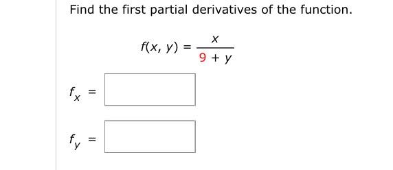 Solved Find the first partial derivatives of the function. | Chegg.com