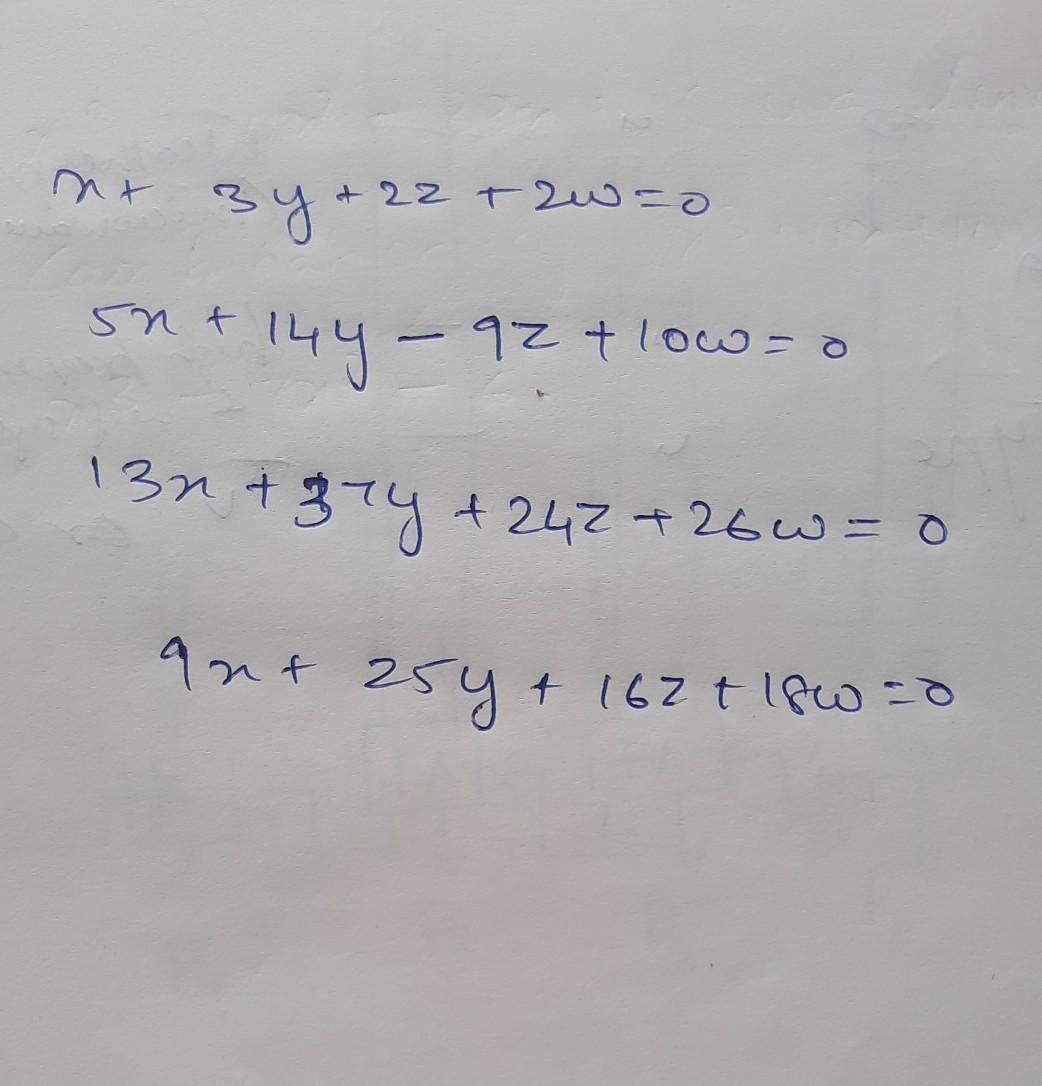 Solved 3 . 3 y for the following system of four equations | Chegg.com ...