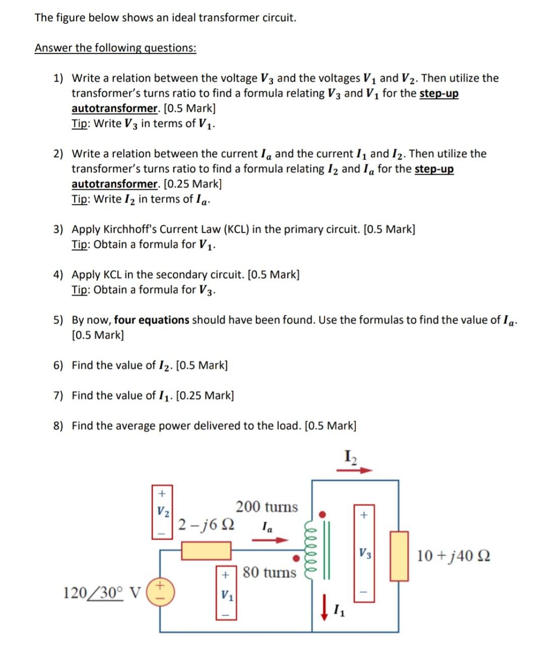 Solved The Figure Below Shows An Ideal Transformer Circuit. | Chegg.com