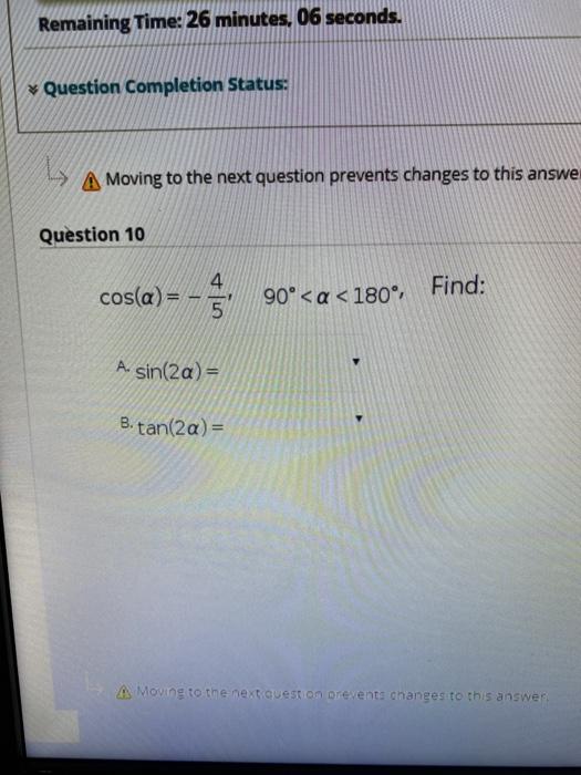 Solved Remaining Time: 26 Minutes, 06 Seconds. Question | Chegg.com