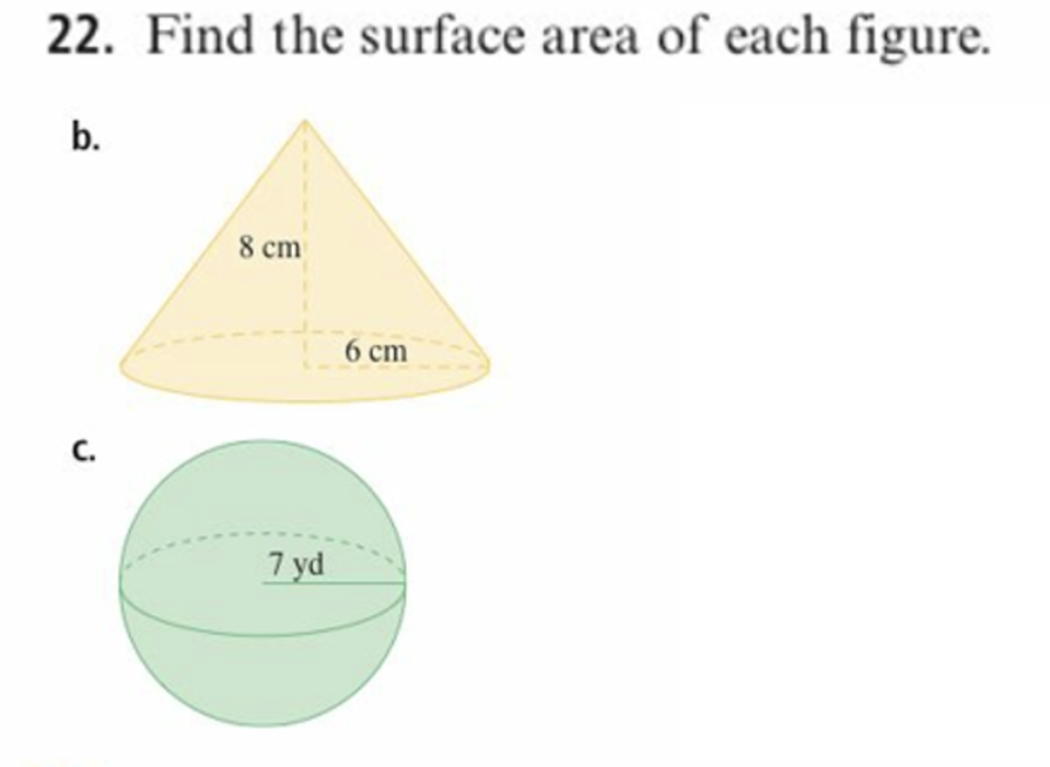 Solved Find the surface area of each figure.b.c. | Chegg.com