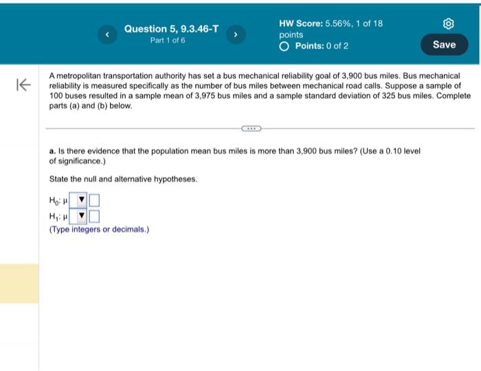 Solved A Metropolitan Transportation Authority Has Set A Bus | Chegg.com