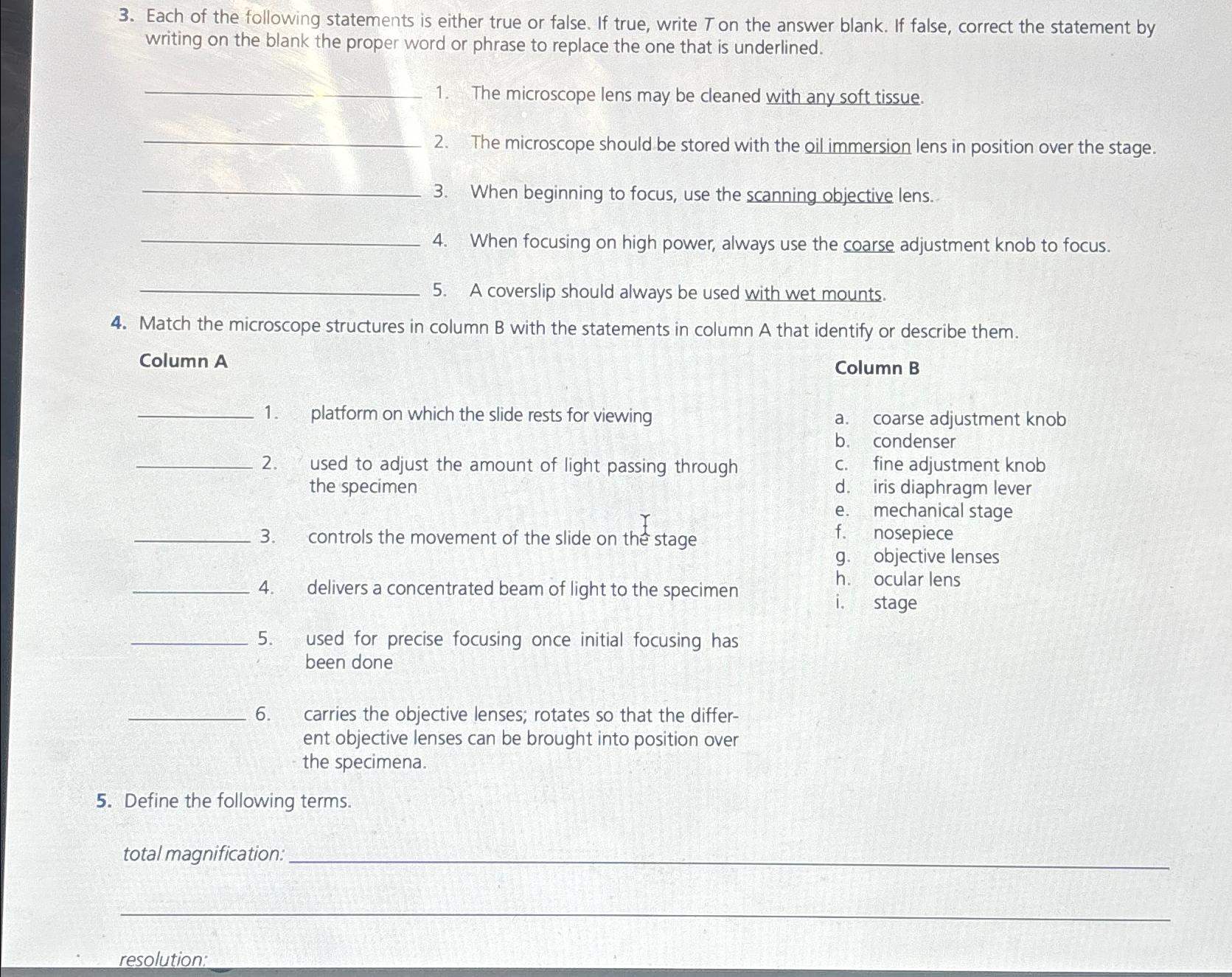 Solved Each of the following statements is either true or | Chegg.com
