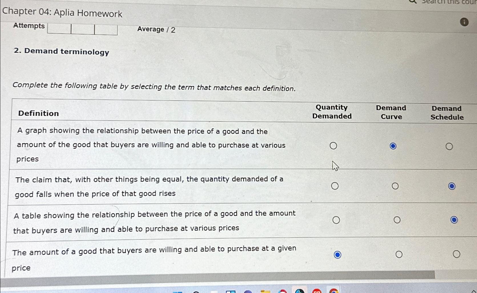 aplia homework answers