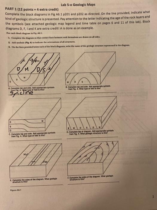 Solved Lab 5-0 Geologic Maps PART 1 (12 points + 4 extra | Chegg.com