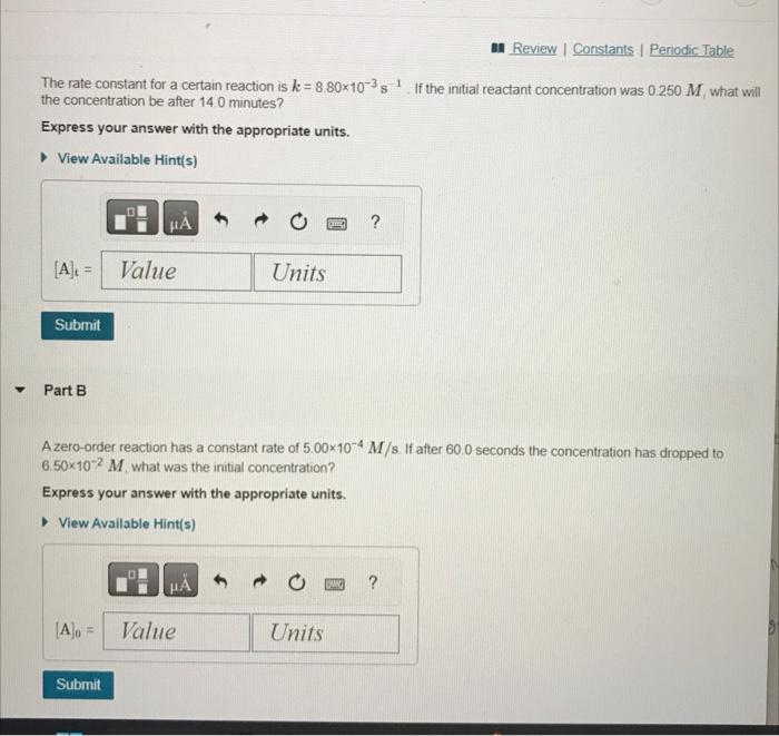 Solved The rate constant for a certain reaction is | Chegg.com