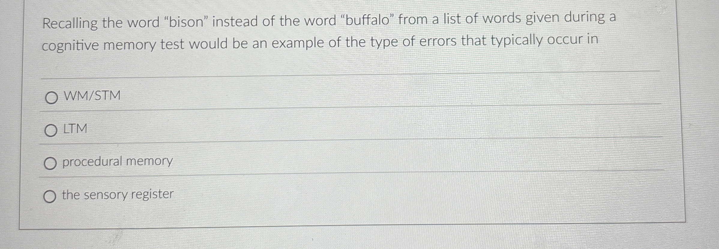 Solved Recalling the word "bison" instead of the word